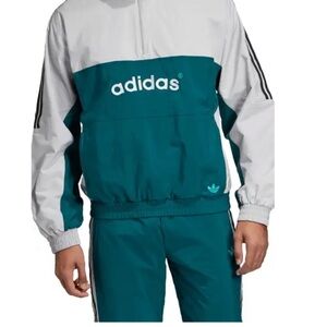Adidas Men's Teal and White Tracksuit